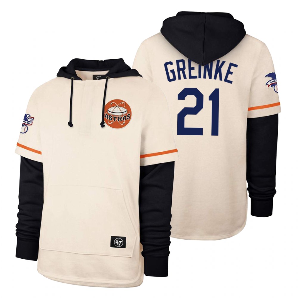 Men Houston Astros #21 Greinke Cream 2021 Pullover Hoodie MLB Jersey->houston astros->MLB Jersey